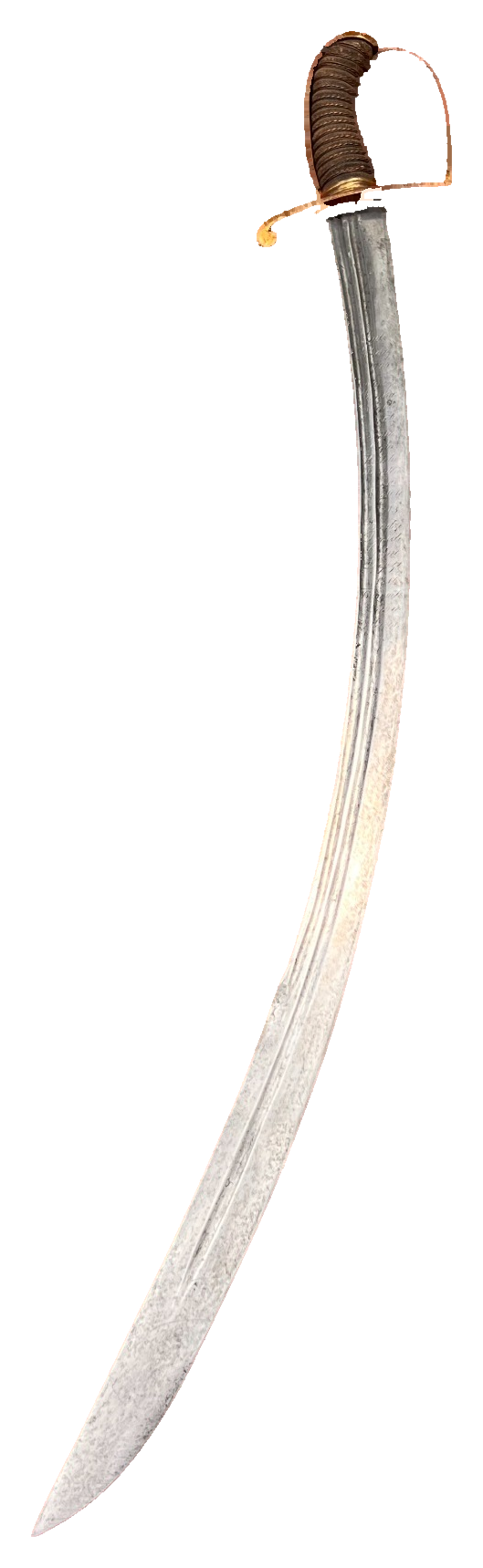 The unsheathed Wrangel Campaign Saber, showing the complete curved blade and hilt